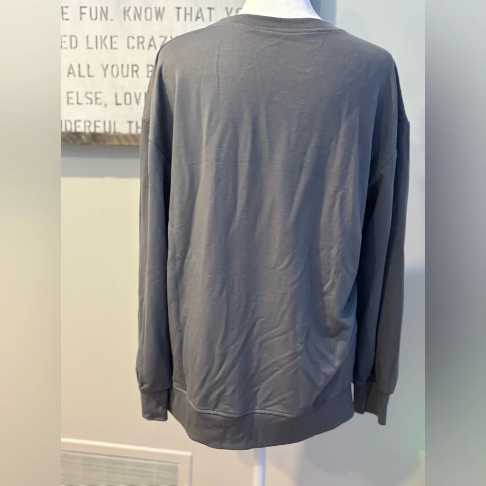 Disney Gray Magic Kingdom Castle Graphic Lightweight Crewneck Sweatshirt - Picture 2 of 12